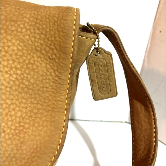 Coach Tan distressed  suede Leather Crossbody Bag - Picture 7 of 9